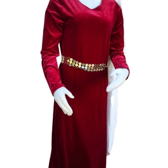 Vintage Dresses & Skirts - Streetwear vintage festive wine red Maxi dress M/L